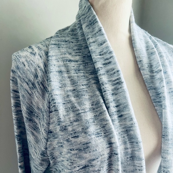 NWOT LOFT blue and white space-dyed cardigan - Picture 2 of 6